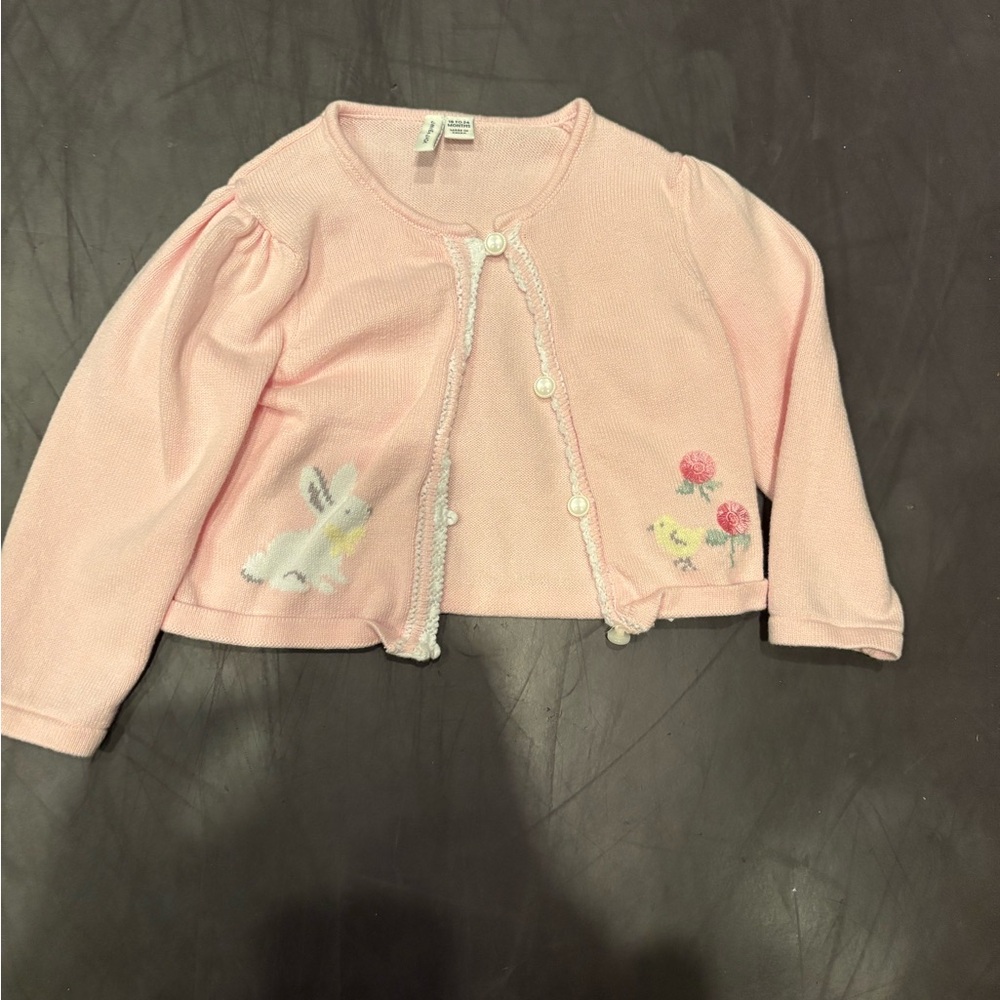 Janie and Jack Pink Knit Cardigan
